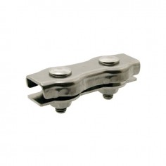 SERRE CABLE PLAT 2 BOULONS ZINGUE 5 MM SACHET DE 10