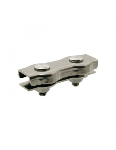 SERRE CABLE PLAT 2 BOULONS ZINGUE 5 MM SACHET DE 10