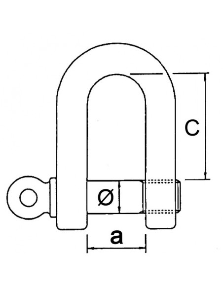 MANILLE PITON INOX 16x32 D.08MM SACHET DE 6