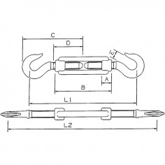 TENDEUR GALVA 2 CROCHETS 6 MM 2