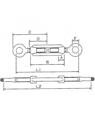 TENDEUR GALVA 2 BOUCLES 6 MM