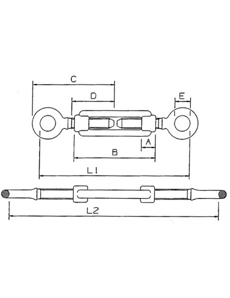 TENDEUR GALVA 2 BOUCLES 12 MM