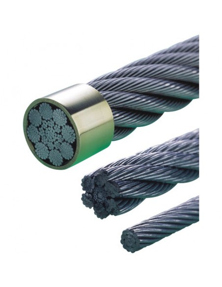 CABLE ACIER GALVA ENROBE PVC 8X6 MM 7X19 LE METRE