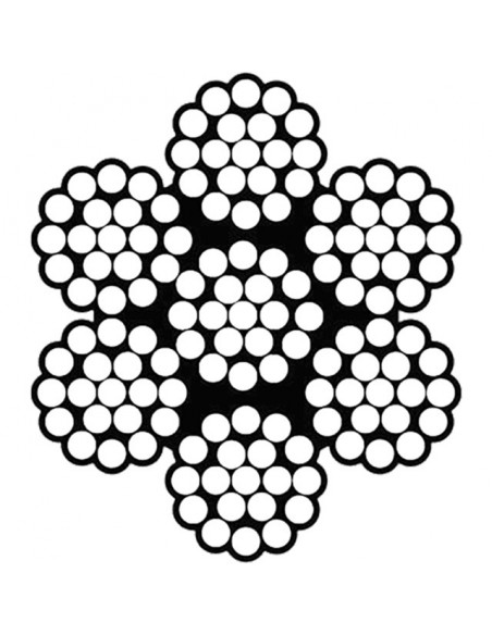 CABLE ACIER GALVA 6 MM 7X19 1960 N/mm2 BOBINE DE 50 METRES