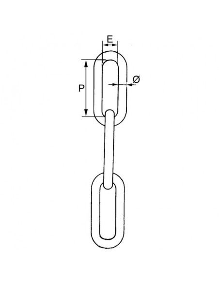 CHAINE DROITE ZINGUE Ø 2,5 MM (LIASSE DE 25M) LE METRE