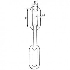 CHAINE DROITE ZINGUE Ø 4,5 A 5 MM (LIASSE DE 25M) LE METRE 2