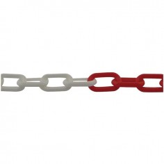 CHAINE PLASTIQUE ROUGE/BLANC Ø 8 MM