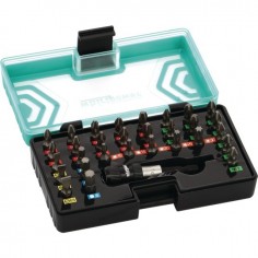 EMBOUTS DE VISSAGE 1/4 CODE COULEUR ACIER S2 EN COFFRET DE 31 PIECES