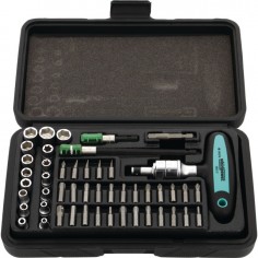 DOUILLES ET EMBOUTS DE VISSAGE 1/4 EN COFFRET DE 49 PIECES