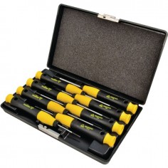 TOURNEVIS ELECTRONIQUES ANTISTATIC A FENTE ET PHILLIPS EN COFFRET DE 8 PIECES