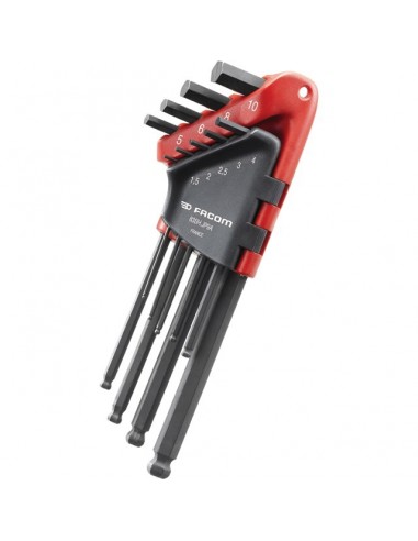 CLE MALE LONGUE 6 PANS TETE SPHERIQUE ETUI DE 9 CLES