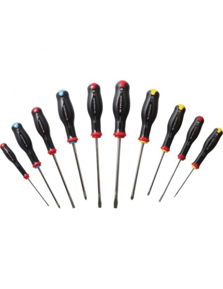 TOURNEVIS PROTWIST 5 FENTE  3 PHILLIPS  2 POZIDRIV JEU DE 10