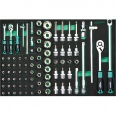 MODULE DE DOUILLES ET ACCESSOIRES 1/4 ET 1/2  DE 86 PIECES POUR SERVANTE 7 TIROIRS WHIRLPOWER