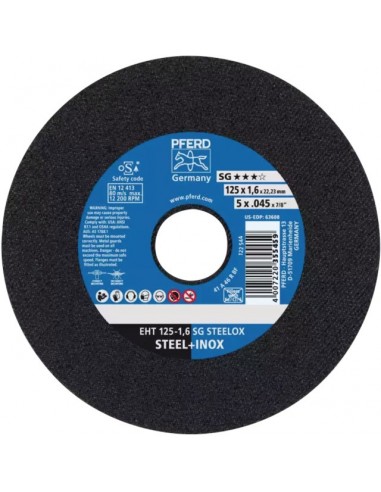 DISQUE À TRONÇONNER MÉTAL/INOX 125 X 1