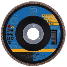 DISQUE À LAMELLES BOMBÉ 125 MM GRAIN 40 POLIFAN