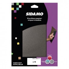 PAPIER ABRASIF IMPERMEABLE 230X280MM GRAIN 600 BLISTER DE 5 FEUILLES
