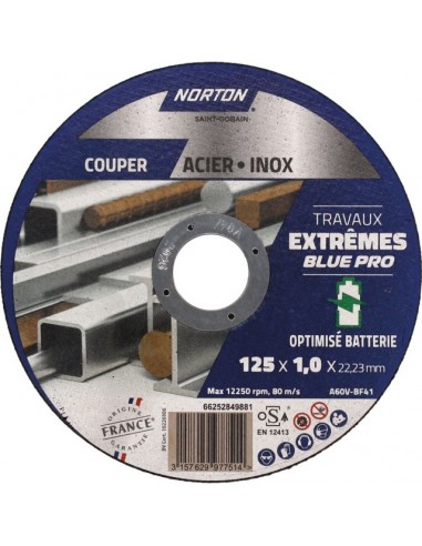 DISQUE A TRONCONNER  METAL/INOX FIN PLAT 125X1X22