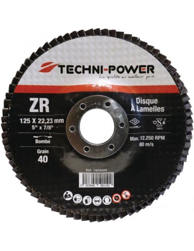 DISQUE A LAMELLES 125X1 GR40 ZIRCONIUM TECHNI-POWER