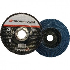 DISQUE A LAMELLES MOYEU DEPORTE 125 MM GRAIN 80 ZIRCONIUM TECHNI-POWER
