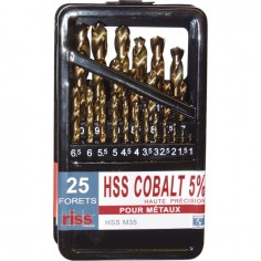 FORETS 1 A 13 MM HSS TECN`X COBALT 5% COFFRET DE 25 PIECES RISS