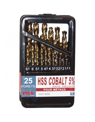FORETS 1 A 13 MM HSS TECN`X COBALT 5% COFFRET DE 25 PIECES RISS