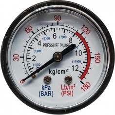 MANOMETRE Ø 52 MM 12 BAR POUR COMPRESSEUR 50 LITRES TECHNI-POWER 1940009