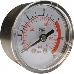 MANOMETRE Ø 42 MM 12 BAR POUR COMPRESSEUR 50 LITRES TECHNI-POWER 1940009