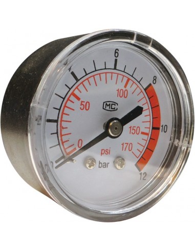 MANOMETRE Ø 42 MM 12 BAR POUR COMPRESSEUR 50 LITRES TECHNI-POWER 1940009