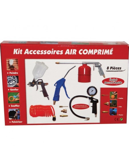 ACCESSOIRE PNEUMATIQUE HOMOLOGUE KIT DE 8 PIECES