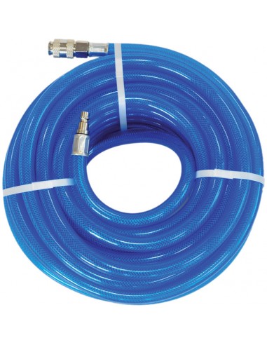 TUYAU AIR PVC RENFORCE 10X17 MM AVEC RACCORDS RAPIDES LG 20 M