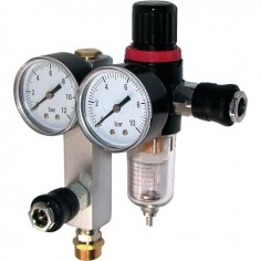 DETENDEUR + FILTRE MANO 50 MM MALE 1/2 AVEC RACCORDS RAPIDES