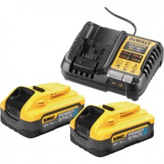 PACK DE 2 BATTERIES POWERSTACK XR 18V 5AH LI-ION + CHARGEUR DEWALT