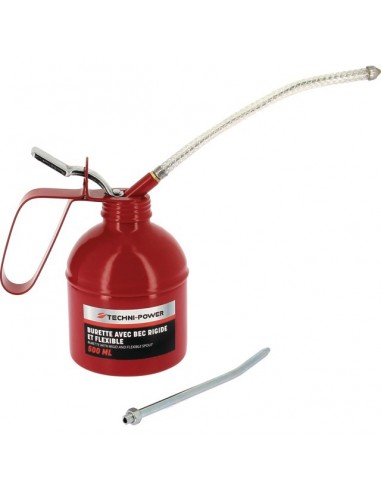 BURETTE ACIER 500ML AVEC BEC RIGIDE ET FLEXIBLE TECHNI-POWER