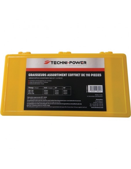 GRAISSEURS ASSORTIMENT COFFRET DE 110 PIECES TECHNI-POWER