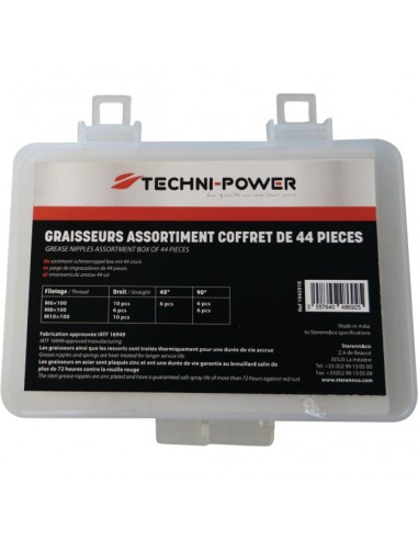 GRAISSEURS ASSORTIMENT COFFRET DE 44 PIECES TECHNI-POWER