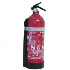 EXTINCTEUR A POUDRE ABC 2KG AVEC SUPPORT TRANSPORT