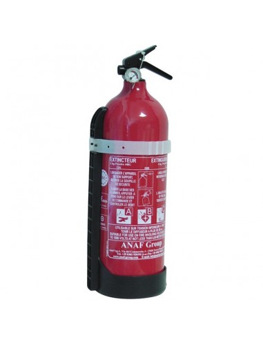 EXTINCTEUR A POUDRE ABC 2KG AVEC SUPPORT TRANSPORT