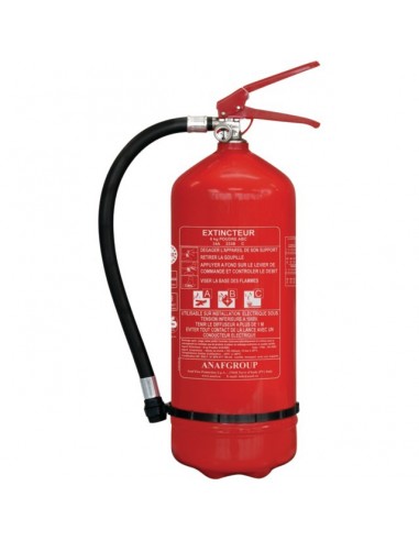 EXTINCTEUR A POUDRE ABC 6KG NORME PED AVEC SUPPORT MURAL