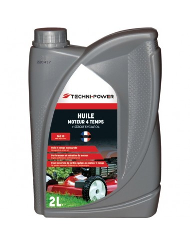 HUILE 4 TEMPS MOTOCULTURE SAE30 BIDON 2L TECHNI-POWER