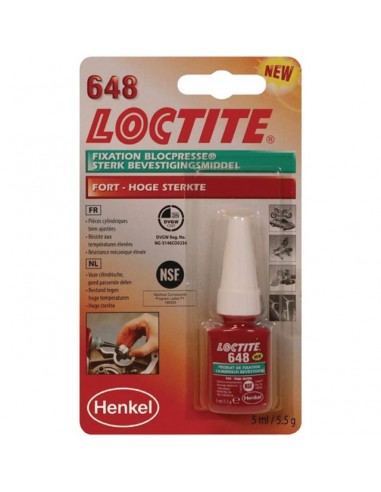 FIXATION A RESISTANCE ELEVEE ET HAUTE TEMPERATURE BLOCKPRESS 648 FLACON 5 ML