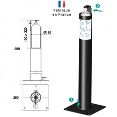 DISTRIBUTEUR DOSEUR A PIED SANS CONTACT POUR SOLUTIONS ET GELS HYDROALCOOLIQUES 2