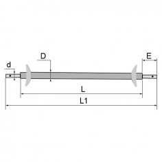 BARRE D'ATTELAGE AUTOMATIQUE Ø 40 LG 720 CAT1 AVEC COUPELLES 2