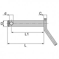 AXE D'ATTELAGE AVEC POIGNEE 22x124 2