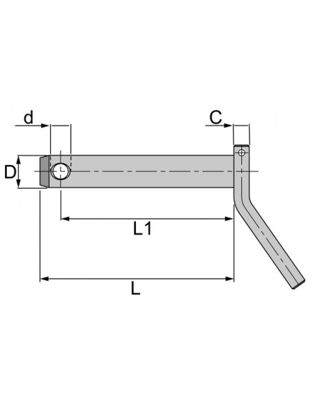 AXE D'ATTELAGE AVEC POIGNEE 32X191