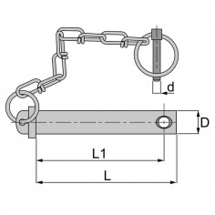 AXE D'ATTELAGE SIMPLE 22X200 AVEC CHAINE 2