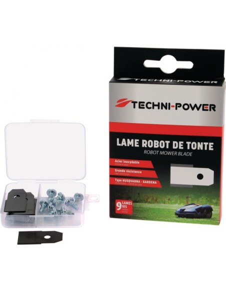 LAME ROBOT DE TONTE ACIER INOXYDABLE POUR HUSQVARNA GARDENA BLISTER DE 9 TECHNI-POWER