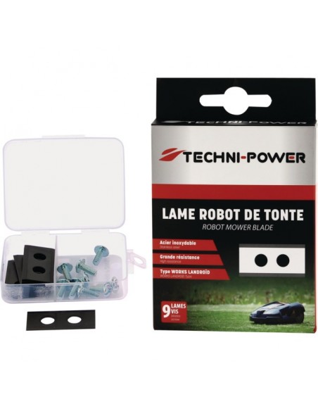 LAME ROBOT DE TONTE ACIER INOXYDABLE POUR WORX LANDROID BLISTER DE 9 TECHNI-POWER