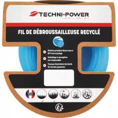 FIL DE DEBROUSSAILLEUSE ROND RECYCLE Ø 2 MM / 15 M TECHNI-POWER