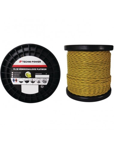 FIL DE DEBROUSSAILLEUSE TORSADE PLATINIUM Ø 4 MM / 25 M TECHNI-POWER
