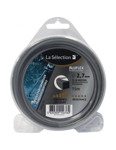 FIL DE DEBROUSSAILLEUSE CARRE ALUFLEX Ø 4 MM 30M